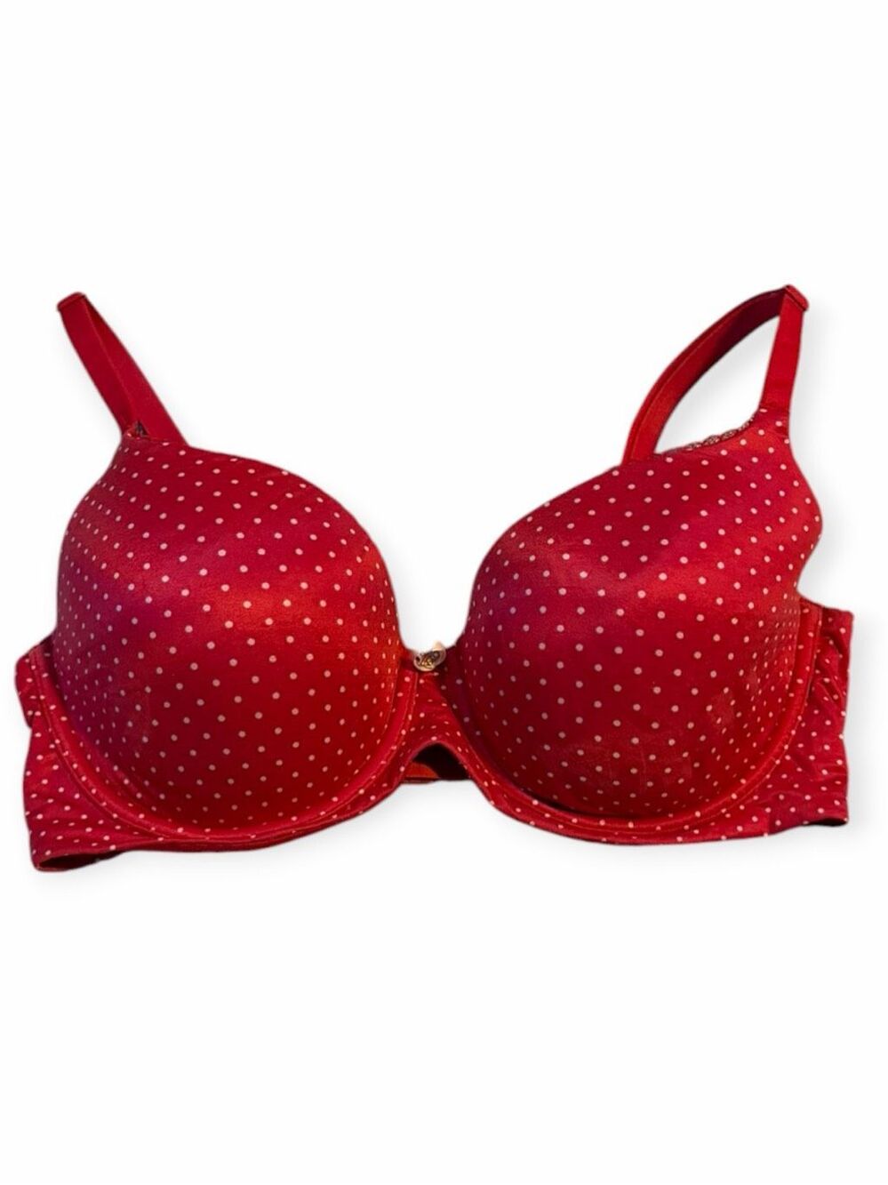 VICTORIA’S SECRET Body By Victoria Lined Demi Bra Red Polka Dot 34DD